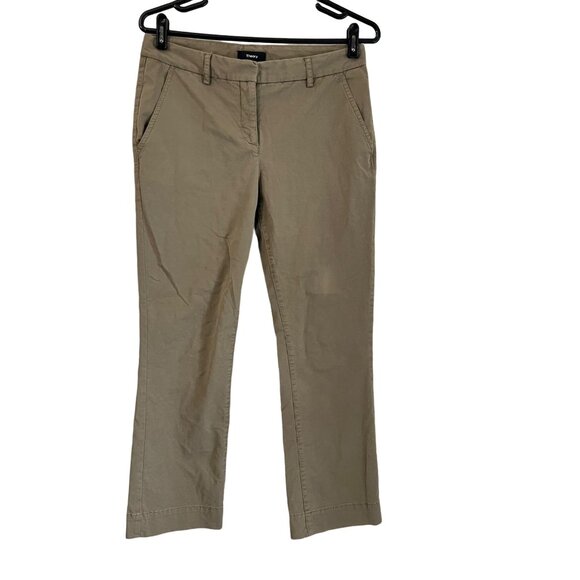 Theory Womens Khaki Brown Straight Leg Chino Trouser Pants Size 2 - Picture 1 of 6